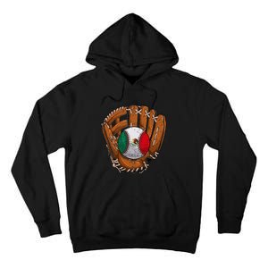 Mexico Flag Baseball Ball Softball Mexican Sport Player Tall Hoodie