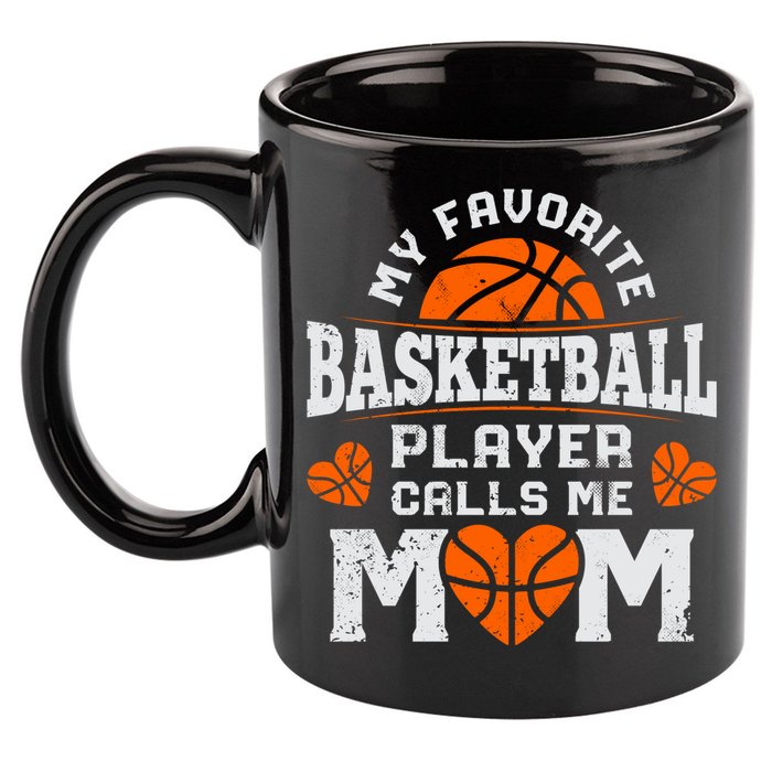 My Favorite Basketball Player Calls Me Mom Mothers Day Gifts 11oz C Handle Ceramic Mug