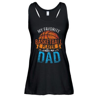 My Favorite Basketball Player Calls Me Dad Basketball Ladies Essential Flowy Tank