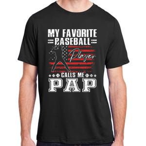 My Favorite Baseball Player Calls Me Pap American Flag Adult ChromaSoft Performance T-Shirt