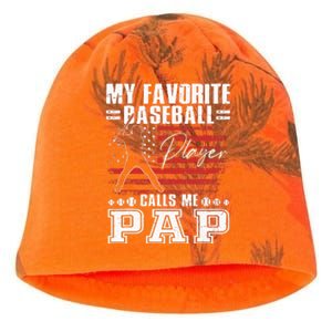 My Favorite Baseball Player Calls Me Pap American Flag Kati - Camo Knit Beanie