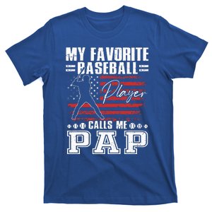 My Favorite Baseball Player Calls Me Pap American Flag T-Shirt