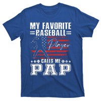 My Favorite Baseball Player Calls Me Pap American Flag T-Shirt