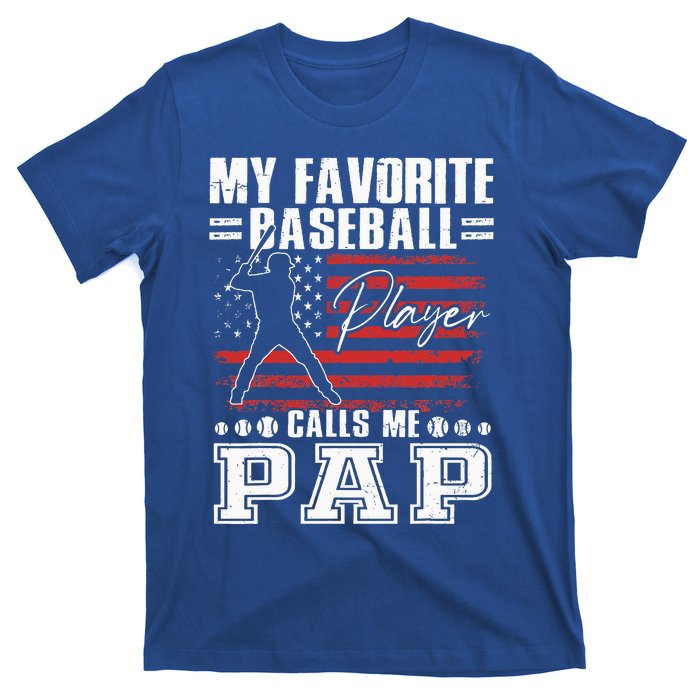 My Favorite Baseball Player Calls Me Pap American Flag T-Shirt