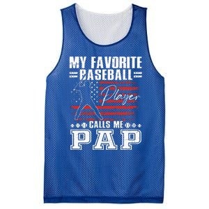 My Favorite Baseball Player Calls Me Pap American Flag Mesh Reversible Basketball Jersey Tank