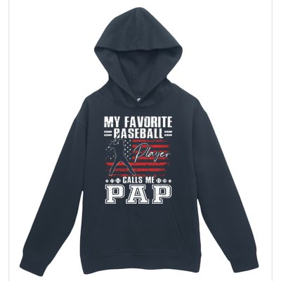 My Favorite Baseball Player Calls Me Pap American Flag Urban Pullover Hoodie