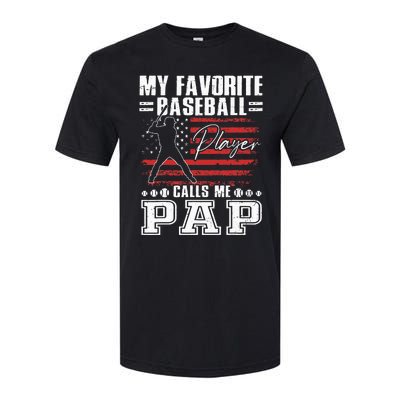 My Favorite Baseball Player Calls Me Pap American Flag Softstyle® CVC T-Shirt