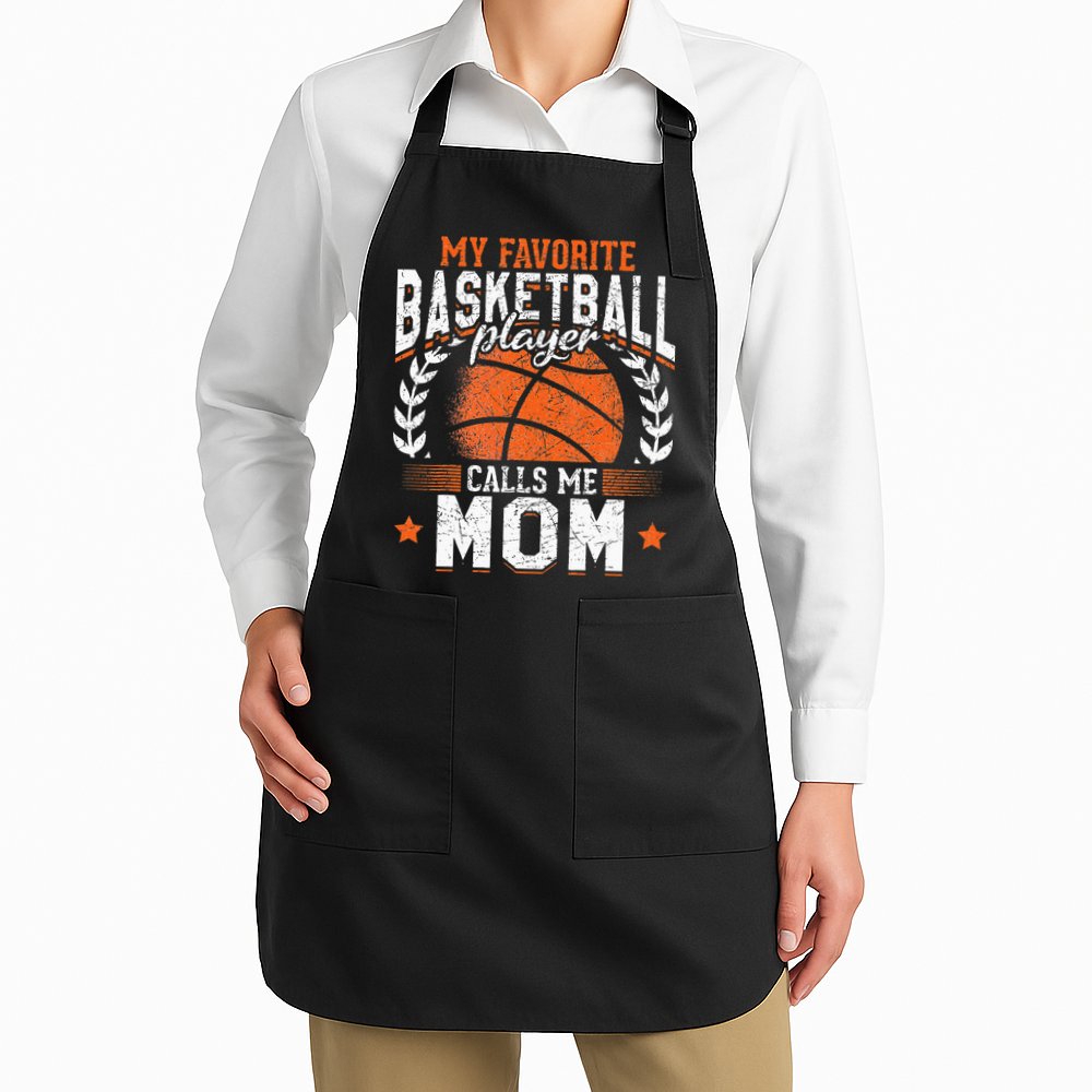 My Favorite Basketball Player Calls Me Mom Basketball Apron