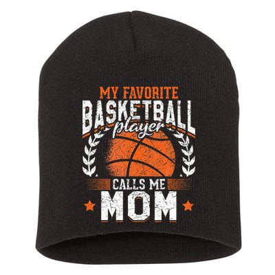 My Favorite Basketball Player Calls Me Mom Basketball Short Acrylic Beanie
