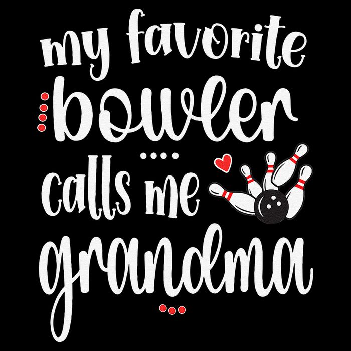 My Favorite Bowler Calls Me Bowling Grandma Stripe Pom Pom Beanie