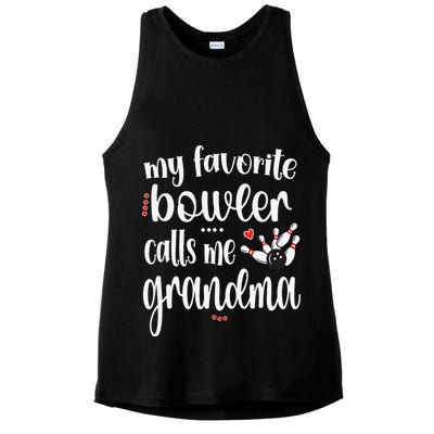My Favorite Bowler Calls Me Bowling Grandma Ladies PosiCharge Tri-Blend Wicking Tank