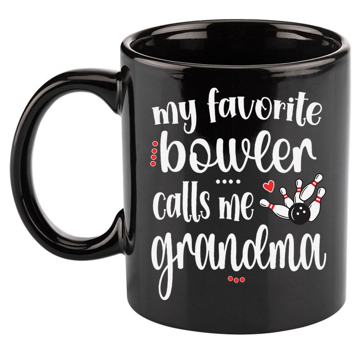 My Favorite Bowler Calls Me Bowling Grandma 11oz C Handle Ceramic Mug