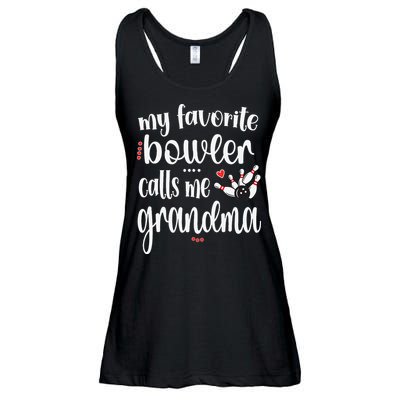 My Favorite Bowler Calls Me Bowling Grandma Ladies Essential Flowy Tank