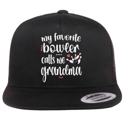My Favorite Bowler Calls Me Bowling Grandma Flatbill Hat