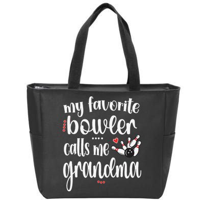 My Favorite Bowler Calls Me Bowling Grandma Zip Tote Bag