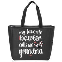 My Favorite Bowler Calls Me Bowling Grandma Zip Tote Bag