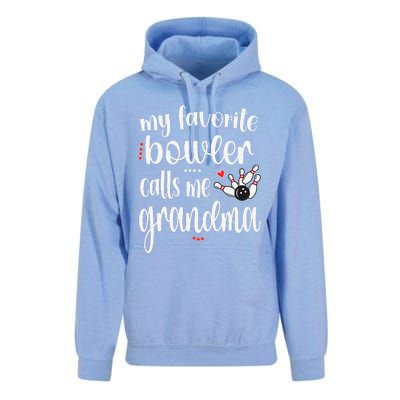 My Favorite Bowler Calls Me Bowling Grandma Unisex Surf Hoodie