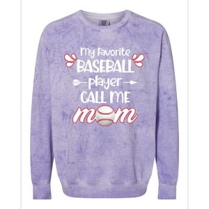 My Favorite Baseball Player Calls Me Mom Gift Mothers Day Gift Colorblast Crewneck Sweatshirt