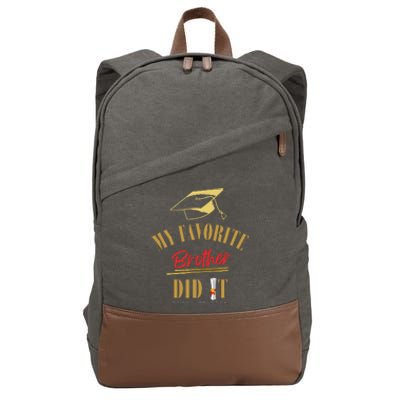 My Favorite Brother Did It Proud Grad Graduation Cotton Canvas Backpack