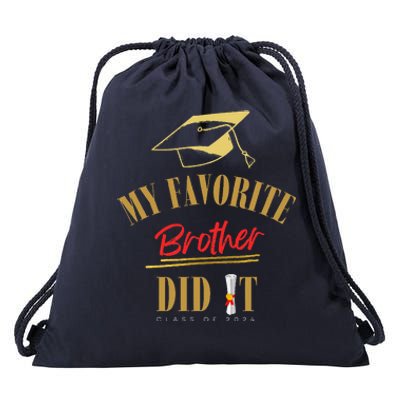 My Favorite Brother Did It Proud Grad Graduation Drawstring Bag