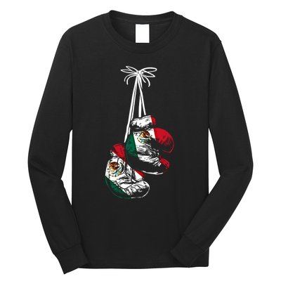 Mexican Flag Boxer Boxing Gloves Boxing Cool Gift Long Sleeve Shirt