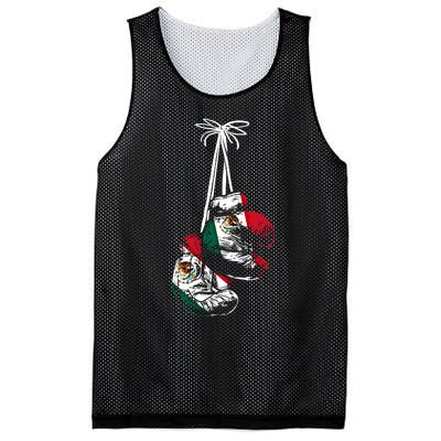 Mexican Flag Boxer Boxing Gloves Boxing Cool Gift Mesh Reversible Basketball Jersey Tank