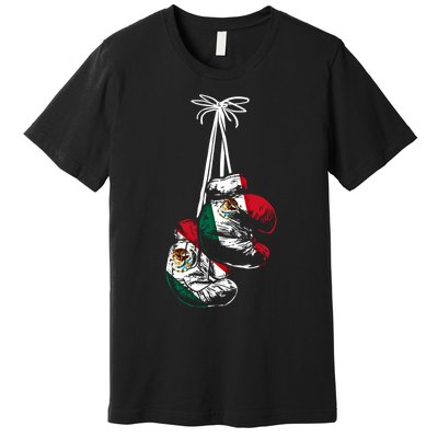 Mexican Flag Boxer Boxing Gloves Boxing Cool Gift Premium T-Shirt