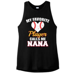 My Favorite Baseball Player Calls Me Nana Gift Ladies PosiCharge Tri-Blend Wicking Tank