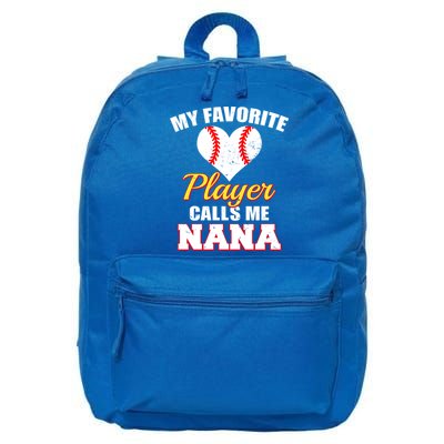 My Favorite Baseball Player Calls Me Nana Gift 16 in Basic Backpack