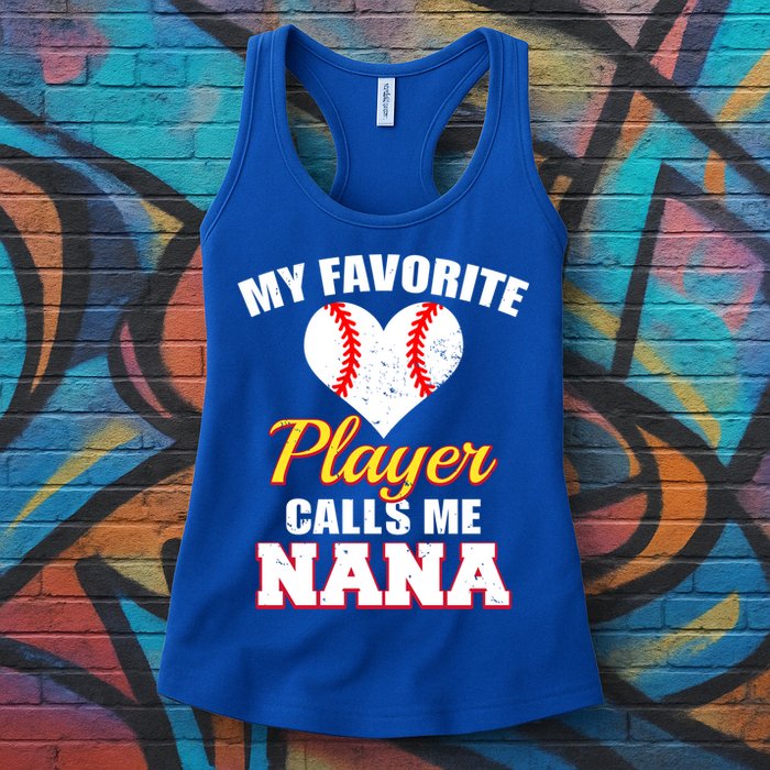 My Favorite Baseball Player Calls Me Nana Gift Womens Tank Top