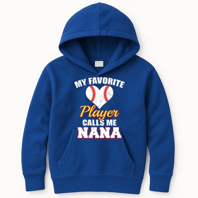 My Favorite Baseball Player Calls Me Nana Gift Kids Hoodie