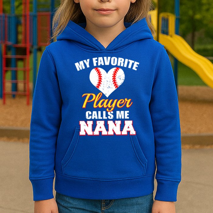 My Favorite Baseball Player Calls Me Nana Gift Kids Hoodie