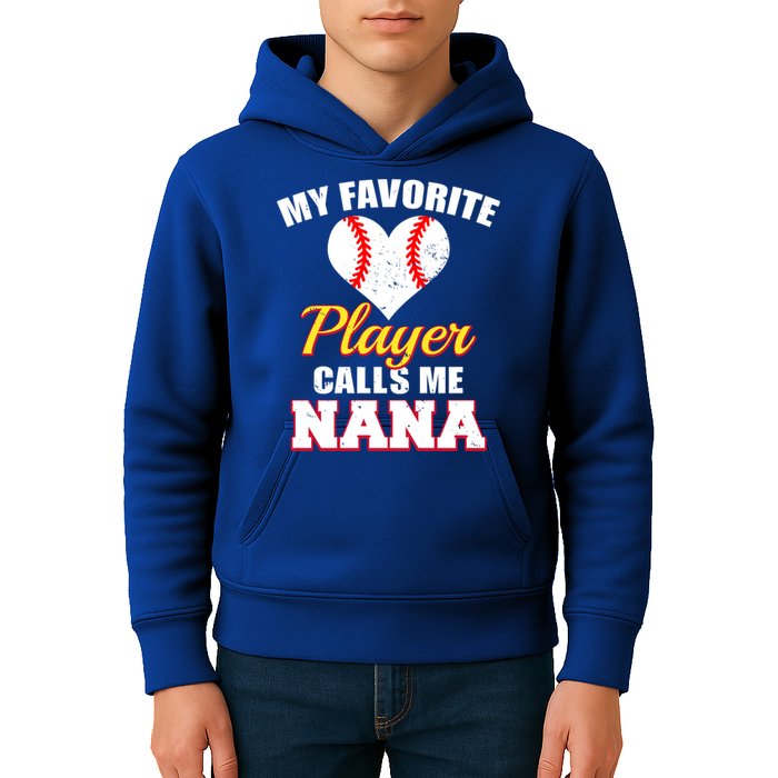 My Favorite Baseball Player Calls Me Nana Gift Kids Hoodie