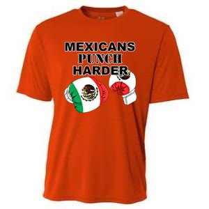 Mexican Flag Boxing Gloves Gift Cooling Performance Crew T-Shirt