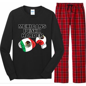 Mexican Flag Boxing Gloves Gift Long Sleeve Pajama Set