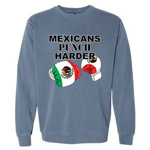 Mexican Flag Boxing Gloves Gift Garment-Dyed Sweatshirt