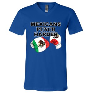 Mexican Flag Boxing Gloves Gift V-Neck T-Shirt