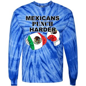 Mexican Flag Boxing Gloves Gift Tie-Dye Long Sleeve Shirt