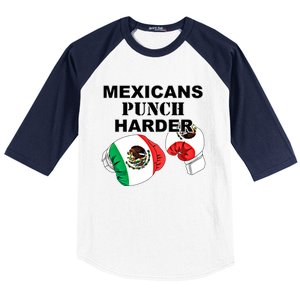 Mexican Flag Boxing Gloves Gift Baseball Sleeve Shirt