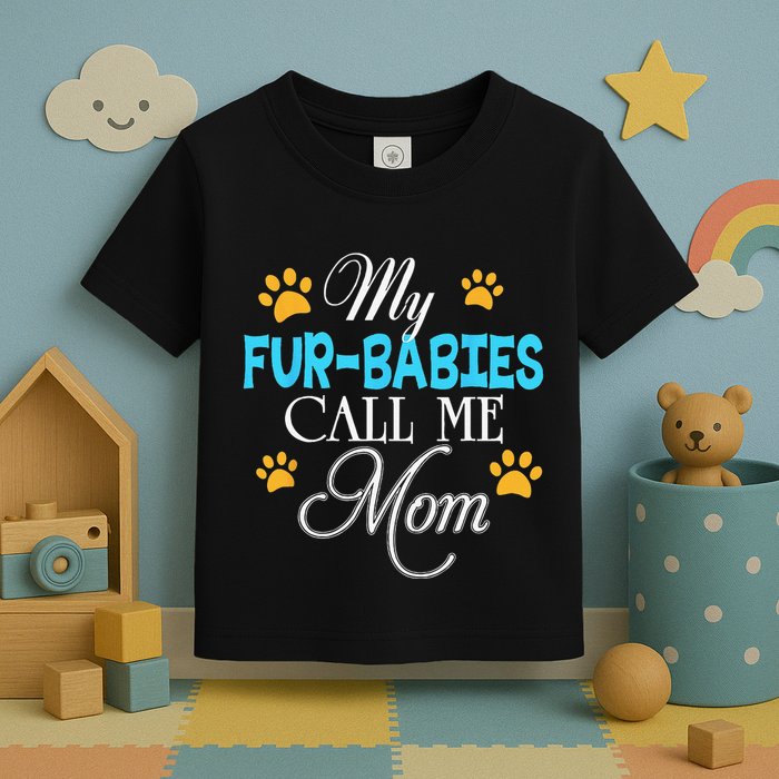 My Fur Babies Call Me Mom Dog Cat Lover Mother Father Day Toddler T-Shirt