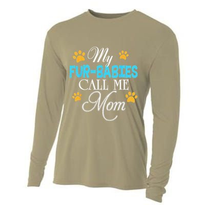 My Fur Babies Call Me Mom Dog Cat Lover Mother Father Day Cooling Performance Long Sleeve Crew