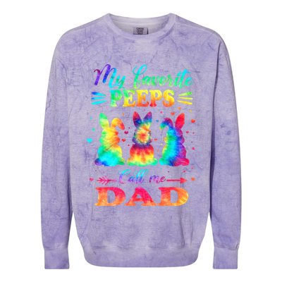 My Favorite Bunnies Call Me Dad Easter Tie Dye Gift Colorblast Crewneck Sweatshirt