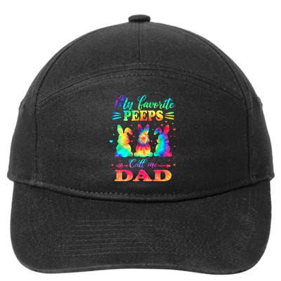 My Favorite Bunnies Call Me Dad Easter Tie Dye Gift 7-Panel Snapback Hat