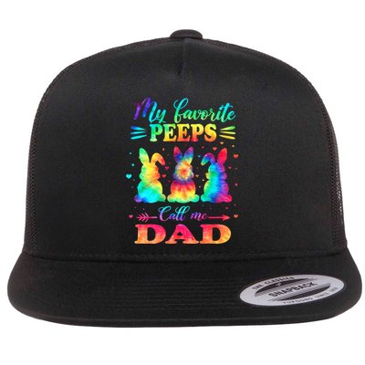 My Favorite Bunnies Call Me Dad Easter Tie Dye Gift Flatbill Hat