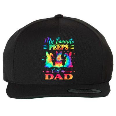 My Favorite Bunnies Call Me Dad Easter Tie Dye Gift Wool Snapback Cap