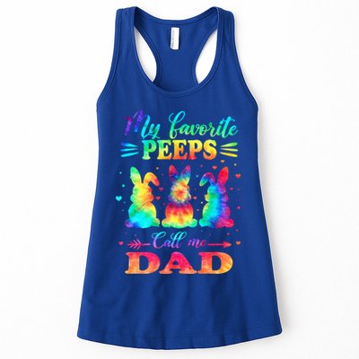 My Favorite Bunnies Call Me Dad Easter Tie Dye Gift Womens Tank Top