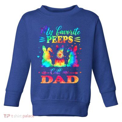 My Favorite Bunnies Call Me Dad Easter Tie Dye Gift Toddler Sweatshirt