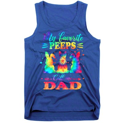 My Favorite Bunnies Call Me Dad Easter Tie Dye Gift Tank Top