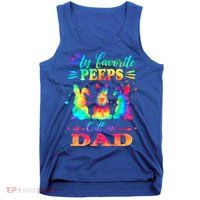 My Favorite Bunnies Call Me Dad Easter Tie Dye Gift Tank Top