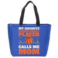 My Favorite Basketball Player Calls Me Mom Gift Zip Tote Bag